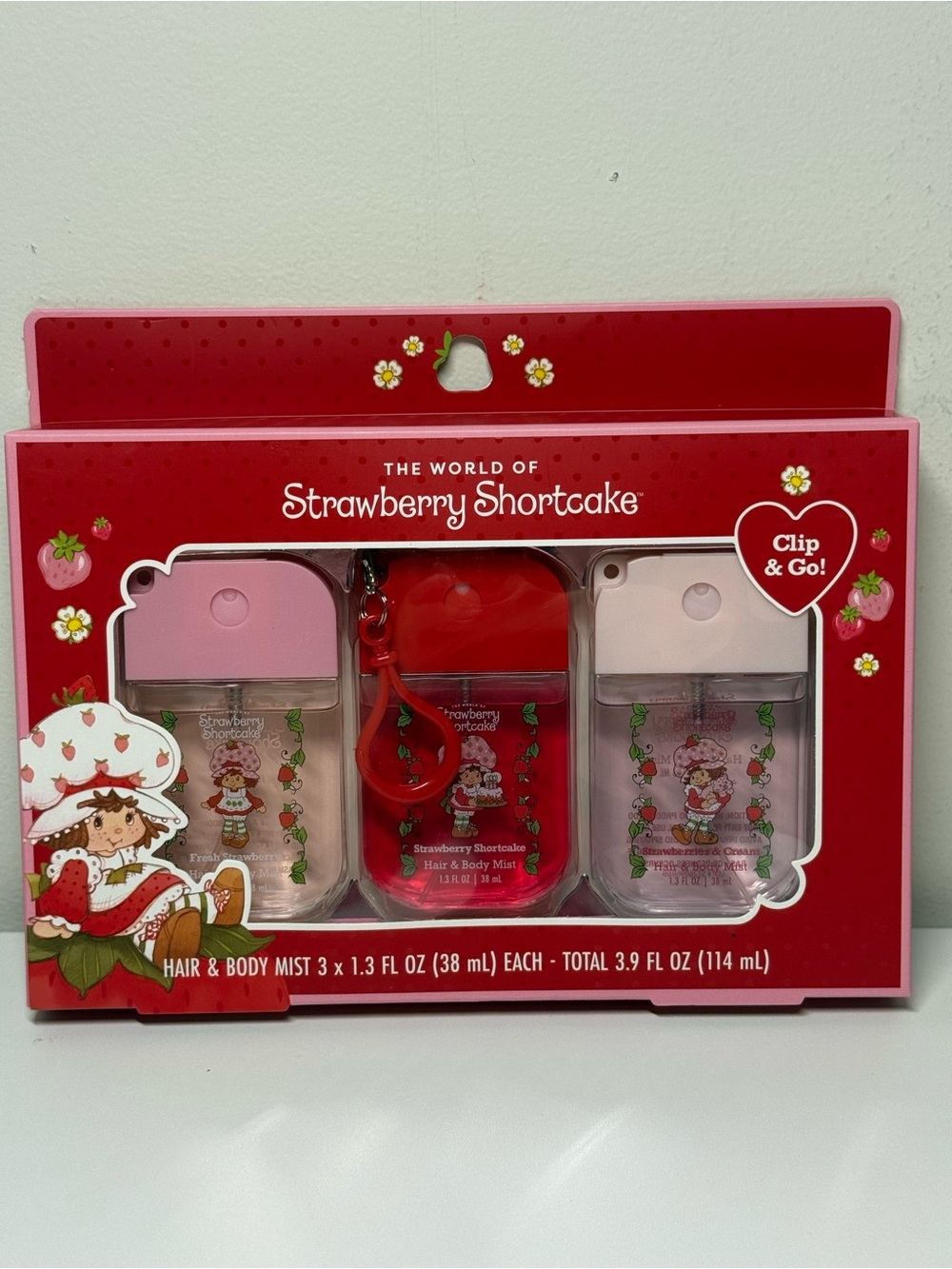 Strawberry Shortcake Hair & Body Mist Clip & Go Gift Set 3